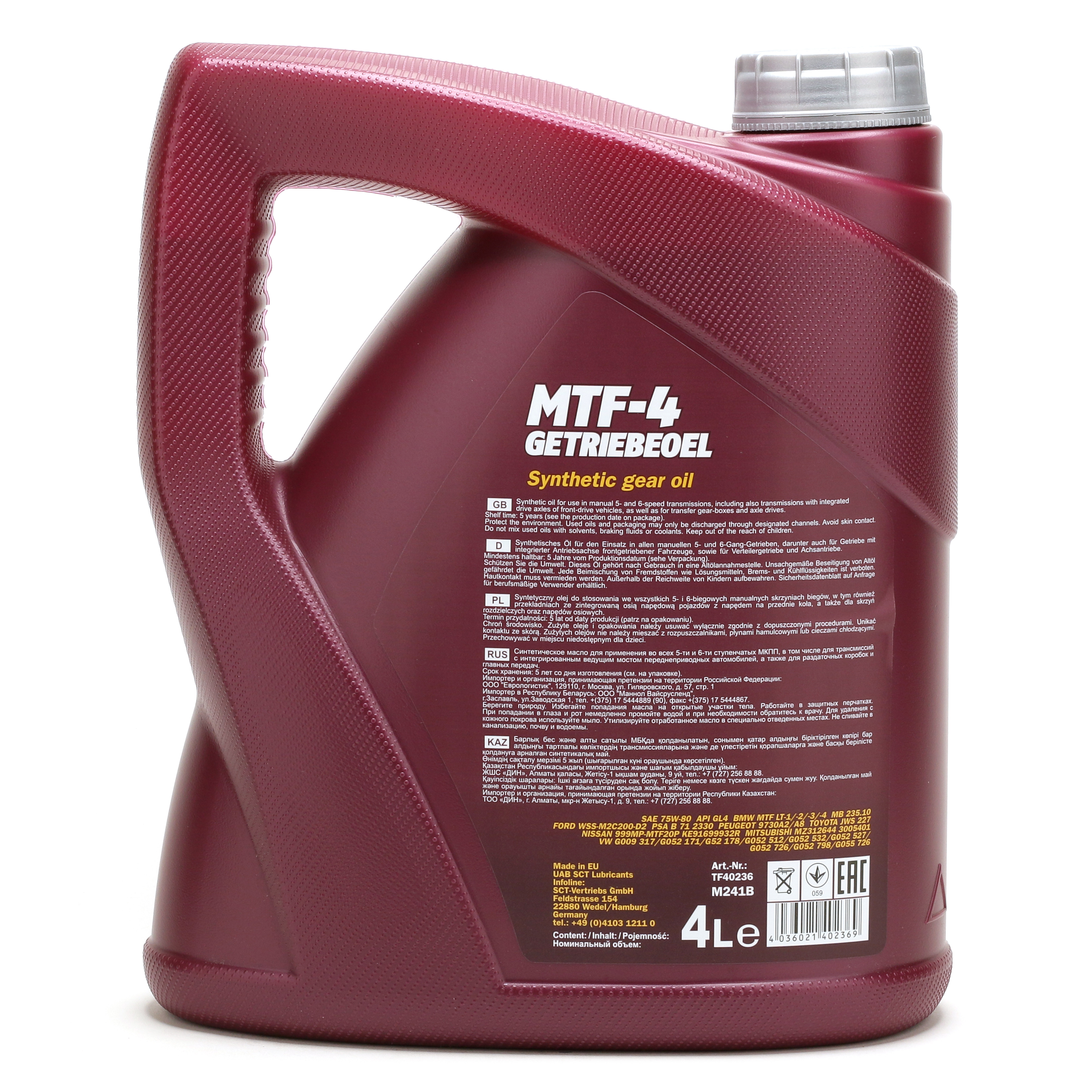 Mannol 8104 MTF-4 75W-80 Getriebeöl 4l Kanister